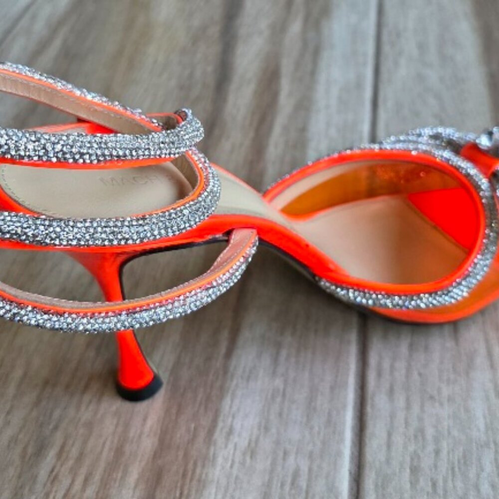 MACH & MACH PVC & ORANGE PATENT LEATHER EMBELLISHED CRYSTAL DB BOW PUMPS EUR. 40 - Picture 10 of 14